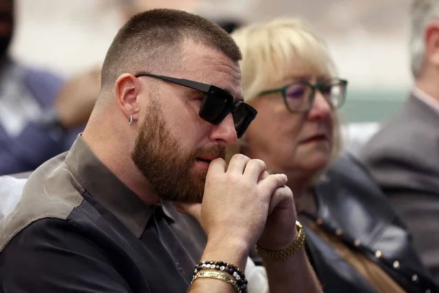 Travis Kelce Wears Taylor Swift Friendship Bracelet at Brother’s Retirement